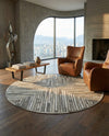 Savannah Hideaway Collection Area Rug - Serengeti Round Gray Ivory  lifestyle 47