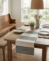 Tassel Trail Collection Area Rug - Pathway (Gray) Table Runner Gray  lifestyle 48