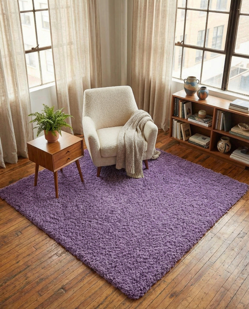 Plush Oasis Collection Area Rug - Serenity (Lilac) Square Lilac  lifestyle 85