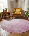 Sahara Essence Collection Area Rug - Oasis (Pink) Round Pink  lifestyle 73