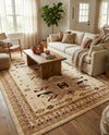 Tabriz Tapestries Collection Area Rug - Azerbaijan (Ivory) Rectangle Ivory  lifestyle 19