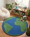 Whimsy Wonders Wool Collection Area Rug -  Island Round Blue and Green  lifestyle 7