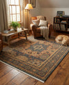 Ottoman Elegance Collection Area Rug - Sultan Rectangle Blue  lifestyle 53