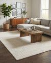 Solid Shag Seaside Collection Area Rug - Azure Cove (Ivory) Rectangle Ivory  lifestyle 15