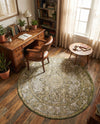 Savannah Soiree Collection Area Rug -  Everglade (Green) Round Green  lifestyle 28