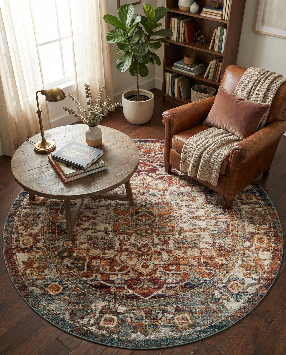 Savannah Soiree Collection Area Rug -  Everglade (Multi) Round Multi  lifestyle 108