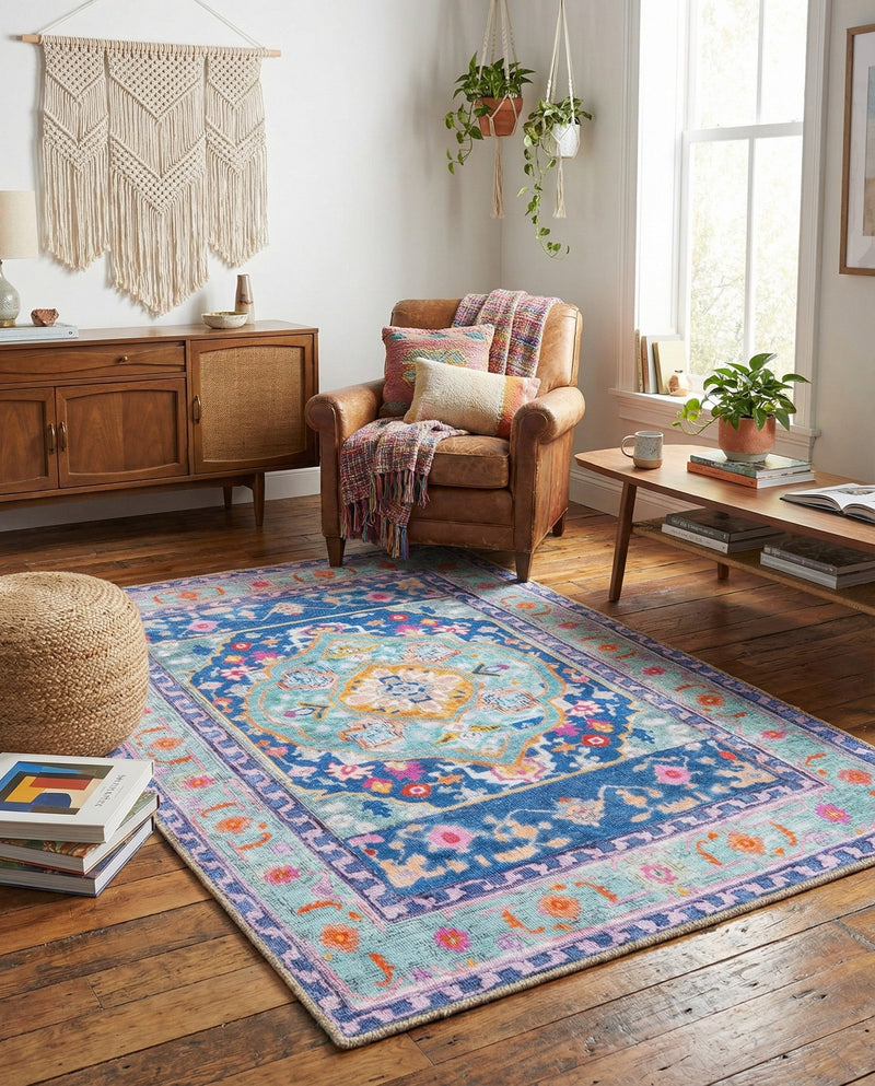 Heritage Elegance Collection Area Rug -  Taj Rectangle Blue  lifestyle 4