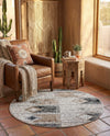Desert Modern Eco Rug Series Collection Area Rug -  Taos Round Ivory  lifestyle 54