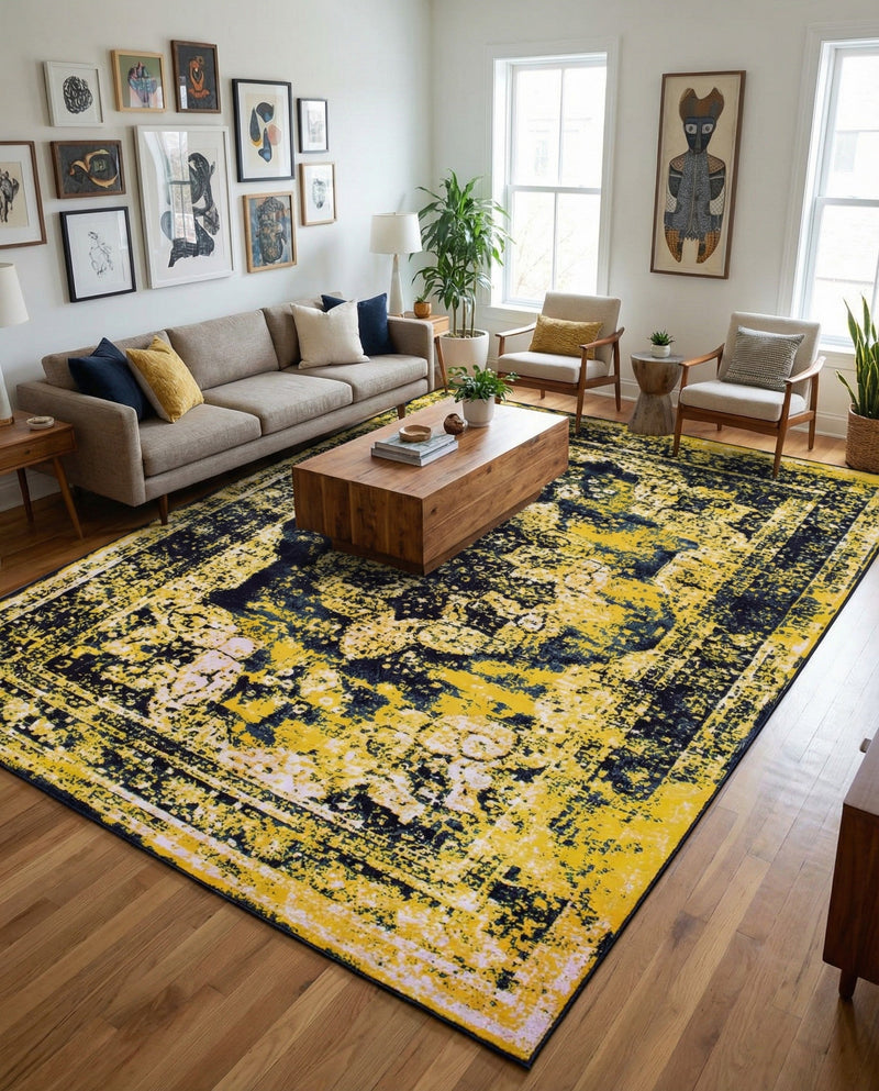 Riviera Elegance Collection Area Rug -  Menton (Navy Blue) Rectangle Navy Blue  lifestyle 18