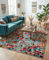 Chromatic Oasis Collection Area Rug -  Lagoon Rectangle Multi  lifestyle 45