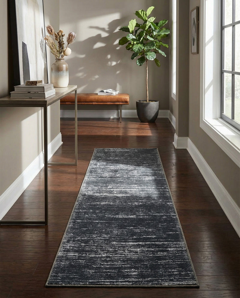 Sahara Essence Collection Area Rug - Oasis (Black) Runner Black  lifestyle 54