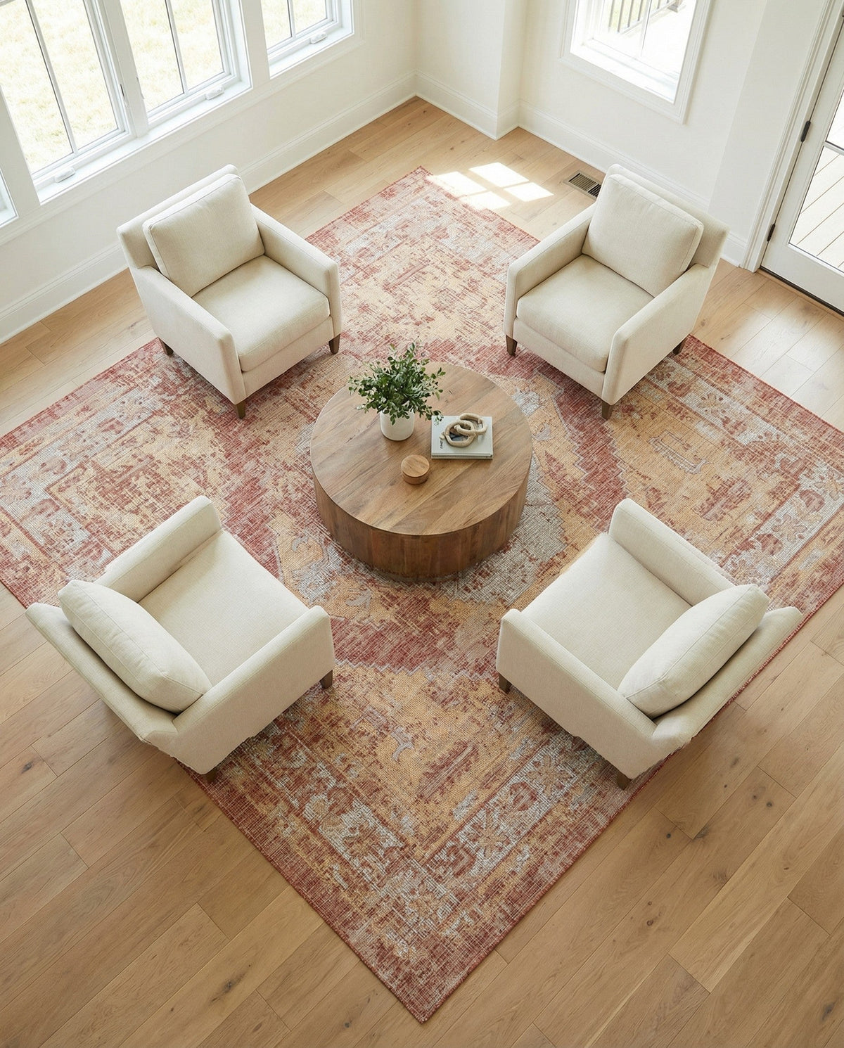 Patio Heritage Collection Area Rug -  Augusta (Rust Red) Square Rust Red  lifestyle 112