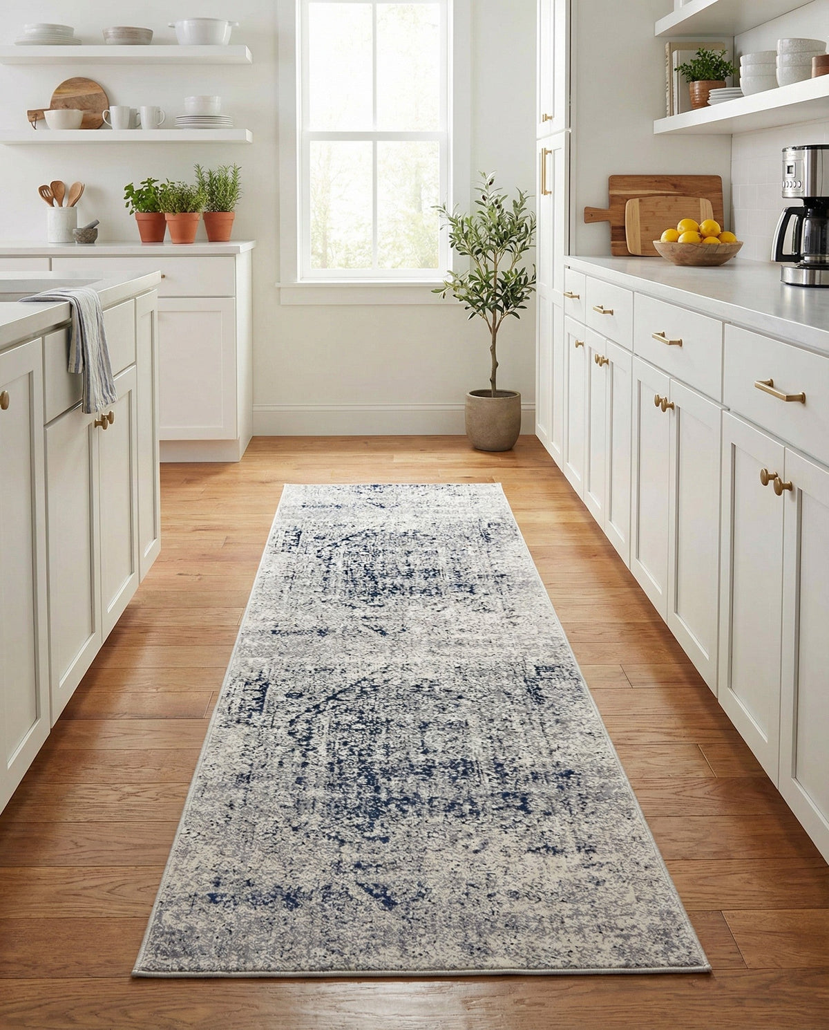 Coastal Manor Collection Area Rug -  Wavecrest Runner Gray  lifestyle 131