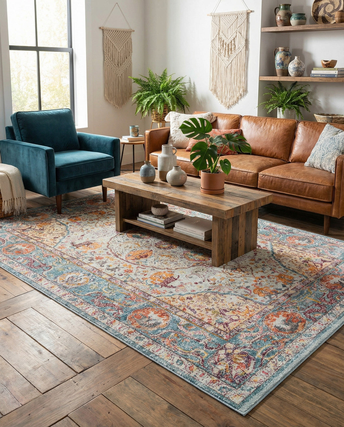 Caribbean Breeze Collection Area Rug -  Xcalak Rectangle Light Blue  lifestyle 35