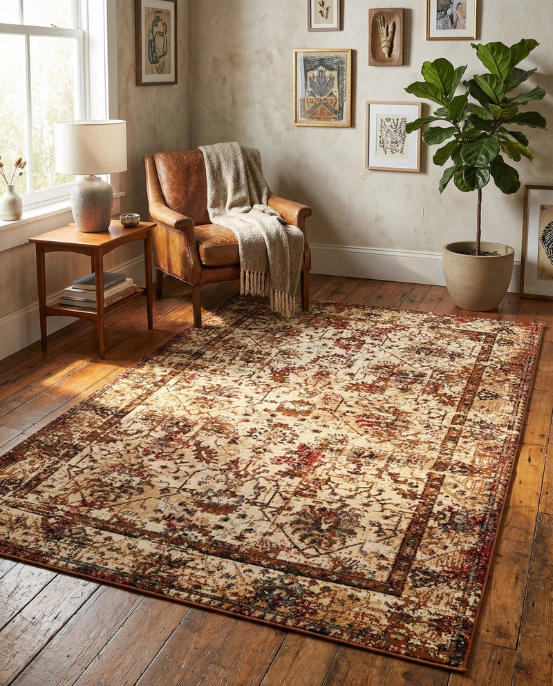 Neptune Elegance Collection Area Rug -  Galatea (Beige Cream) Rectangle Beige Cream  lifestyle 14