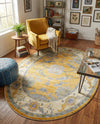 Arcadia Rugs Collection Area Rug - Eden (Yellow) Oval Yellow  lifestyle 77