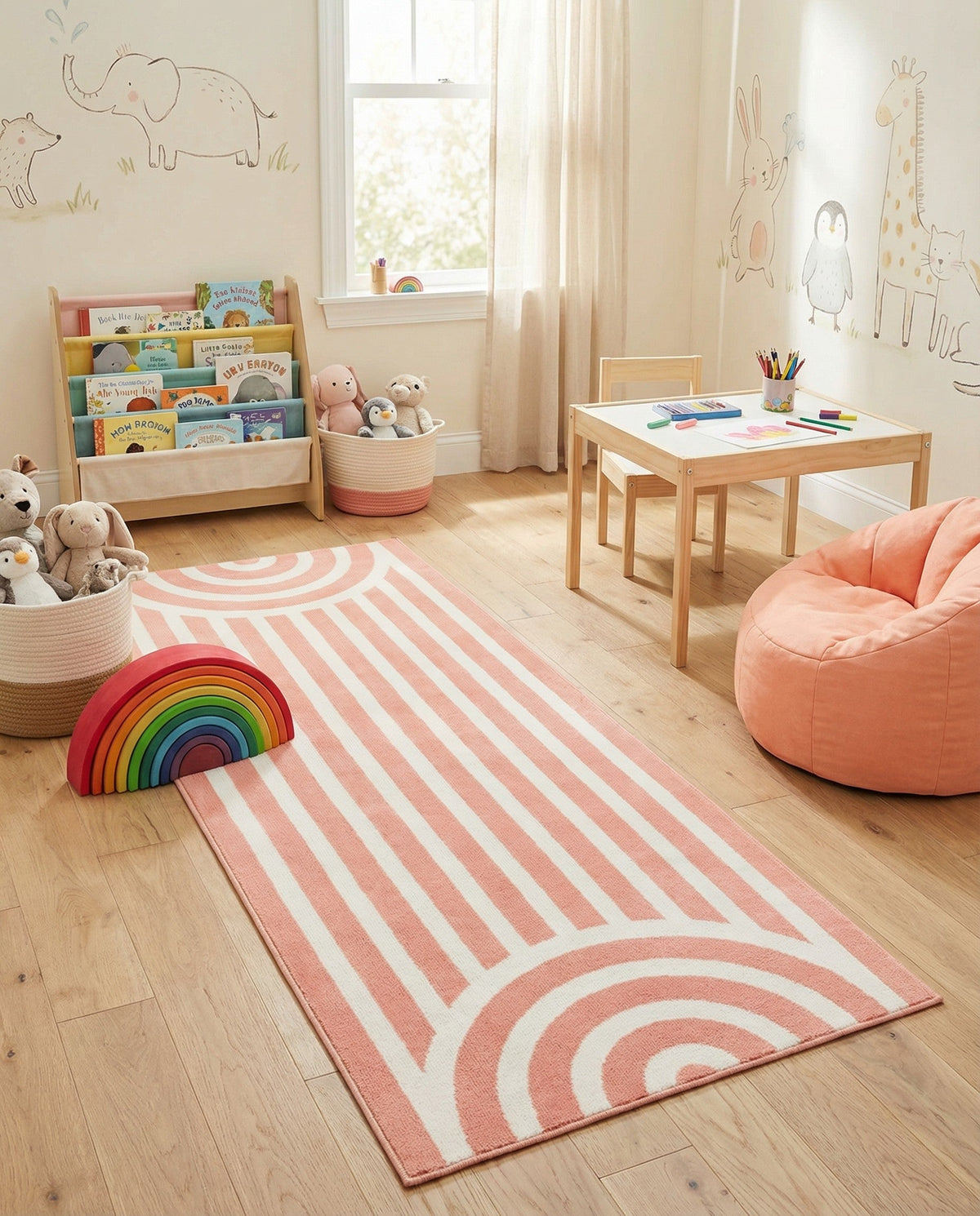 Wonder Tykes Collection Area Rug -  Joydale Runner Soft Coral Pink  lifestyle 178