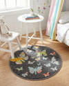 Wonder Tykes Collection Area Rug -  Carnival Round Charcoal Gray  lifestyle 57