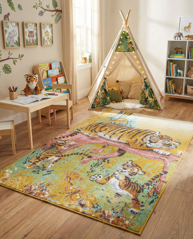 Wonder Tykes Collection Area Rug -  Groove Rectangle Multi  lifestyle 9