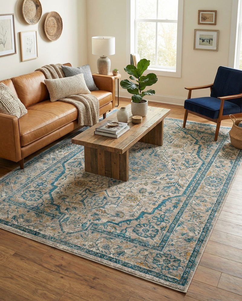 Seville Stripes Collection Area Rug - Cadiz (Light Gray) Rectangle Light Gray  lifestyle 4