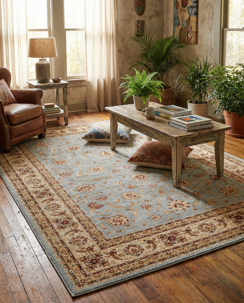 Jaipur Elegance Collection Area Rug -  Nahargarh (Light Blue) Rectangle Light Blue  lifestyle 5