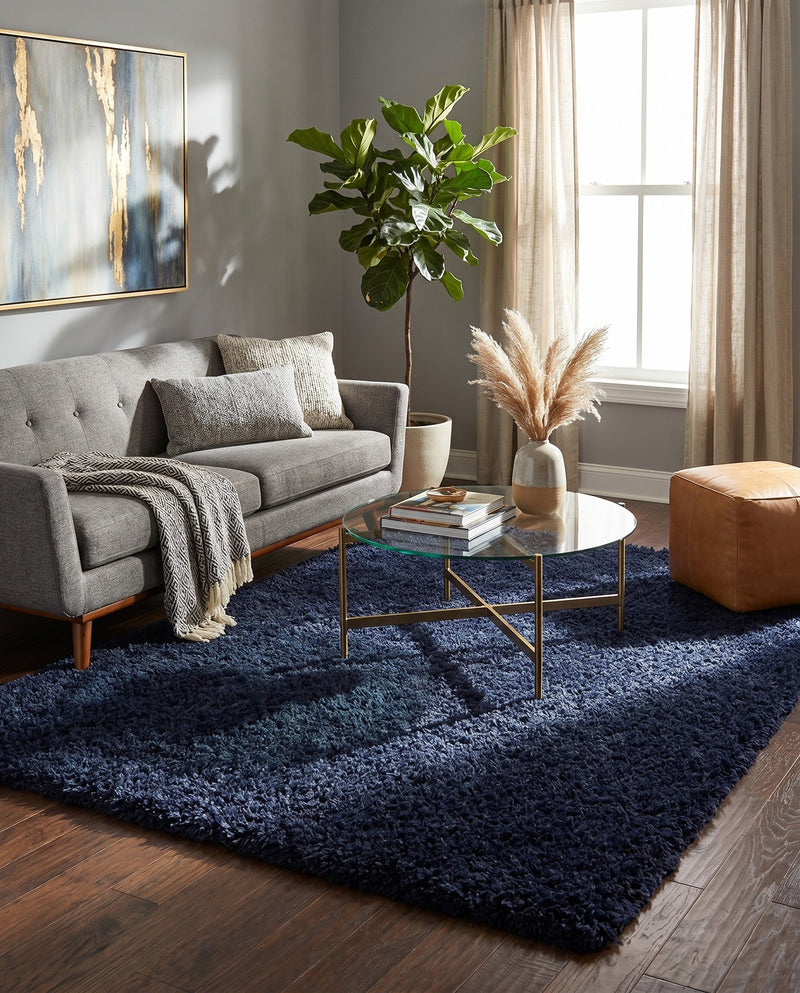 Eternal Plush Oasis Collection Area Rug -  Tranquility (Cobalt) Rectangle Cobalt  lifestyle 30