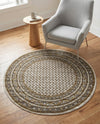Soho Elegance Collection Area Rug -  Mercer (Beige) Round Beige  lifestyle 52