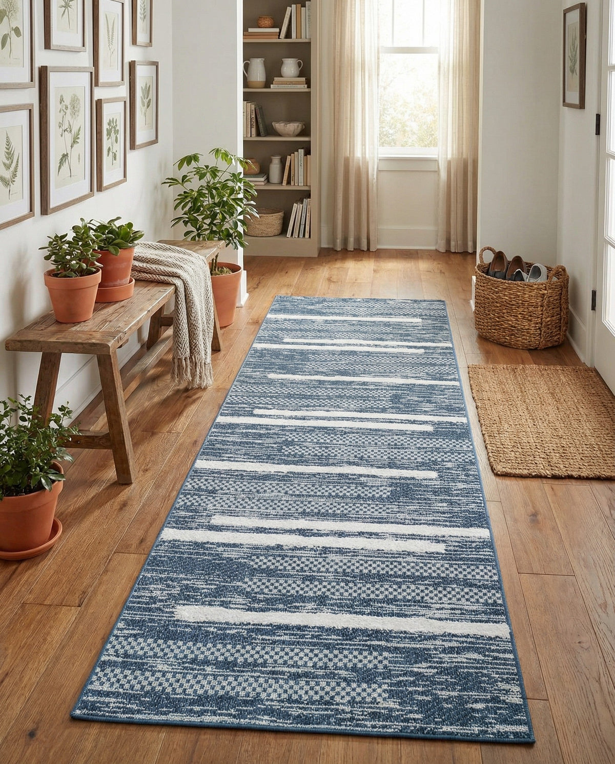 Cathedral Elegance Collection Area Rug - Chapel Runner Navy Blue  lifestyle 176