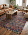 Thar Cotton Collection Area Rug - Alleppey Rectangle Multi Black  lifestyle 18