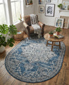 Mykonos Manor Collection Area Rug -  Tinos (Blue) Oval Blue  lifestyle 74