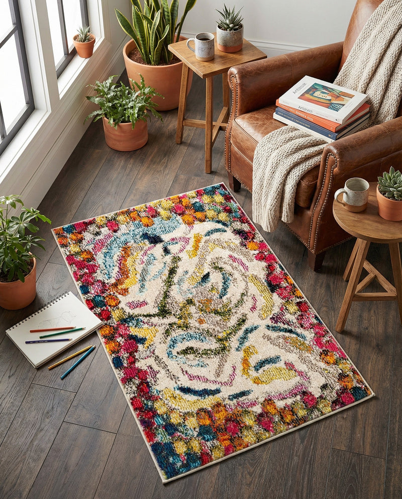 Colorburst Oasis Collection Area Rug -  Calypso Rectangle Multi  lifestyle 12