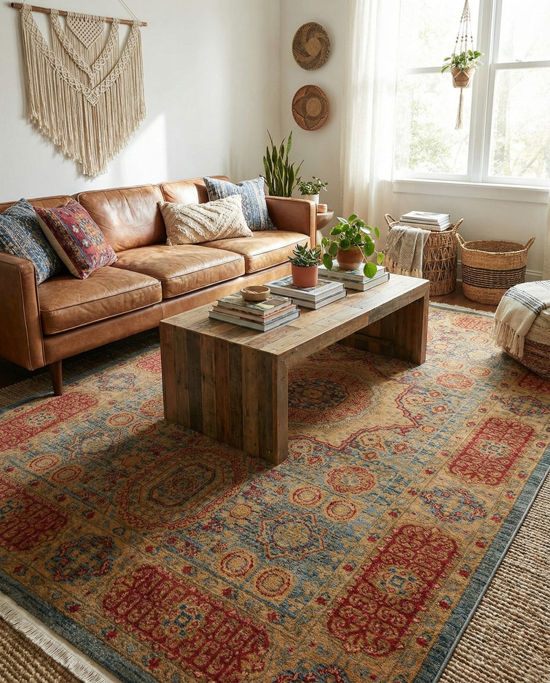 Ottoman Elegance Collection Area Rug -  Ephesus Rectangle Light Blue  lifestyle 53