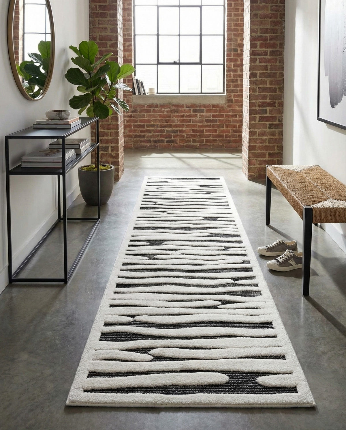 Monochrome Collection Area Rug - Slate Runner Gray  lifestyle 107