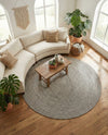 Highland Woven Jute Collection Area Rug - Glenmore (Gray) Round Gray  lifestyle 73