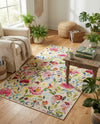 Seaside Blooms Collection Area Rug -  Meadow Rectangle Multi  lifestyle 48