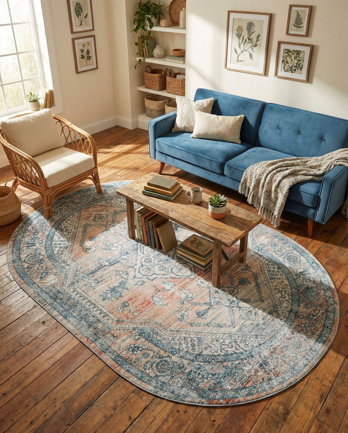 Coastal Haven Collection Area Rug -  Marina Oval Multi  lifestyle 79