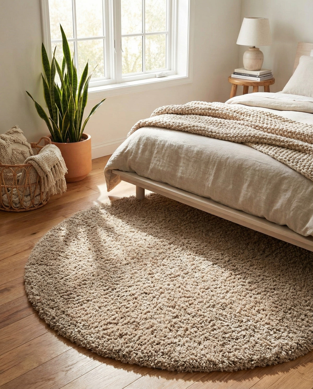 Alpine Plush Collection Area Rug -  Cortina (Linen) Round Linen  lifestyle 87