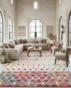 Mediterranean Lattice Collection Area Rug -  Casablanca (Ivory Multi) Rectangle Ivory Multi  lifestyle 11