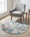 Dresden Elegance Collection Area Rug - Meissen Round Blue  lifestyle 29