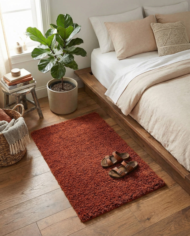 Plush Oasis Collection Area Rug - Serenity (Terracotta) Rectangle Terracotta  lifestyle 28
