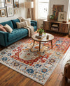 Parisian Elegance Collection Area Rug - Versailles (Rust Red) Rectangle Rust Red  lifestyle 4