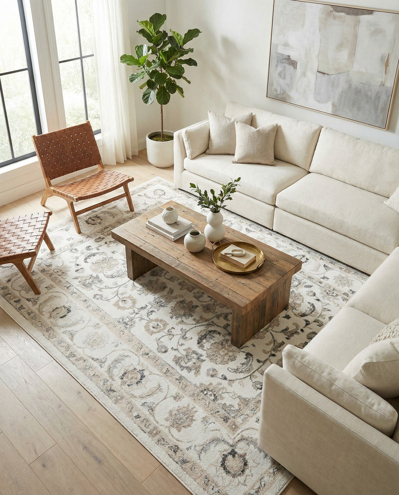 Adriana Terrace Collection Area Rug -  Positano (Ivory) Rectangle Ivory  lifestyle 14