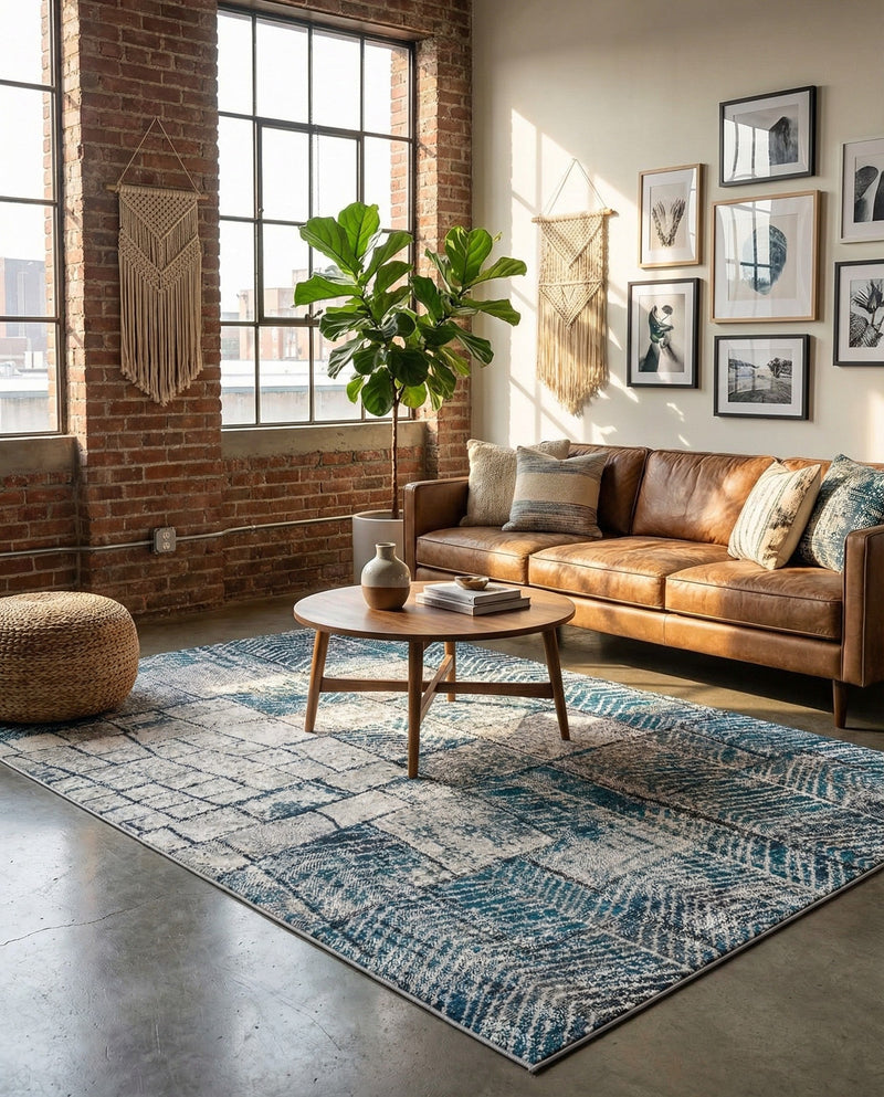 Seville Elegance Collection Area Rug - Cordoba Rectangle Gray Blue  lifestyle 19