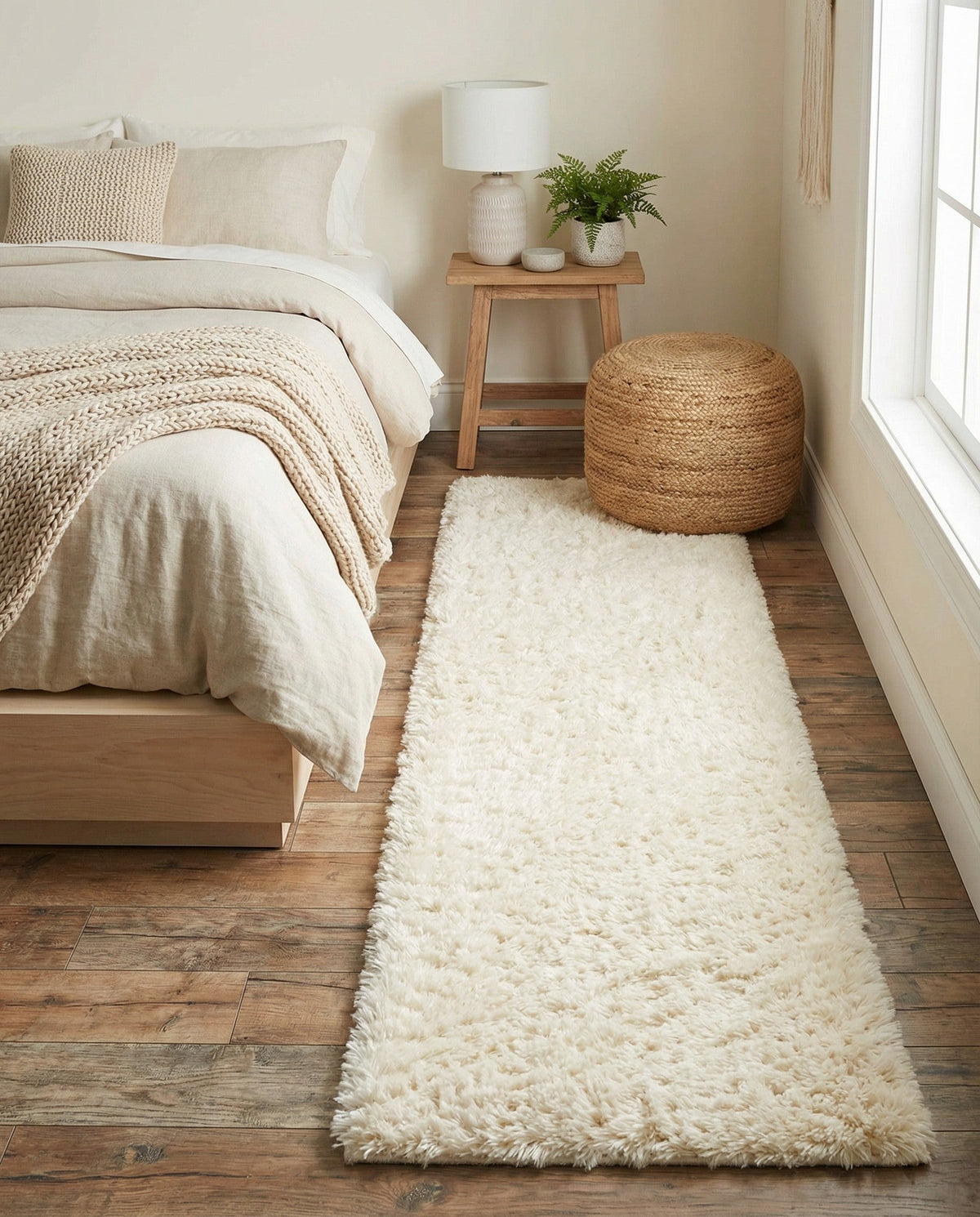 Eternal Plush Oasis Collection Area Rug -  Tranquility (Pearl) Runner Pearl  lifestyle 66