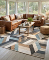 Thar Cotton Collection Area Rug -  Cochin Rectangle Blue  lifestyle 3