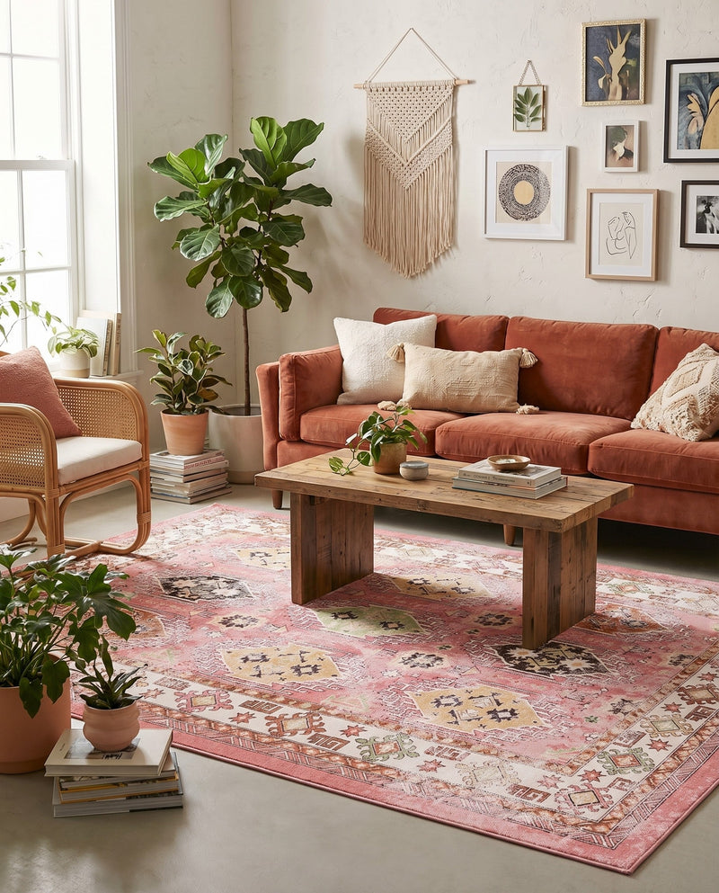 Copenhagen Comfort Collection Area Rug -  Sønderborg Rectangle Rose  lifestyle 11