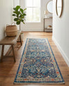 Seville Stripes Collection Area Rug -  Malaga (Navy Blue) Runner Navy Blue  lifestyle 71