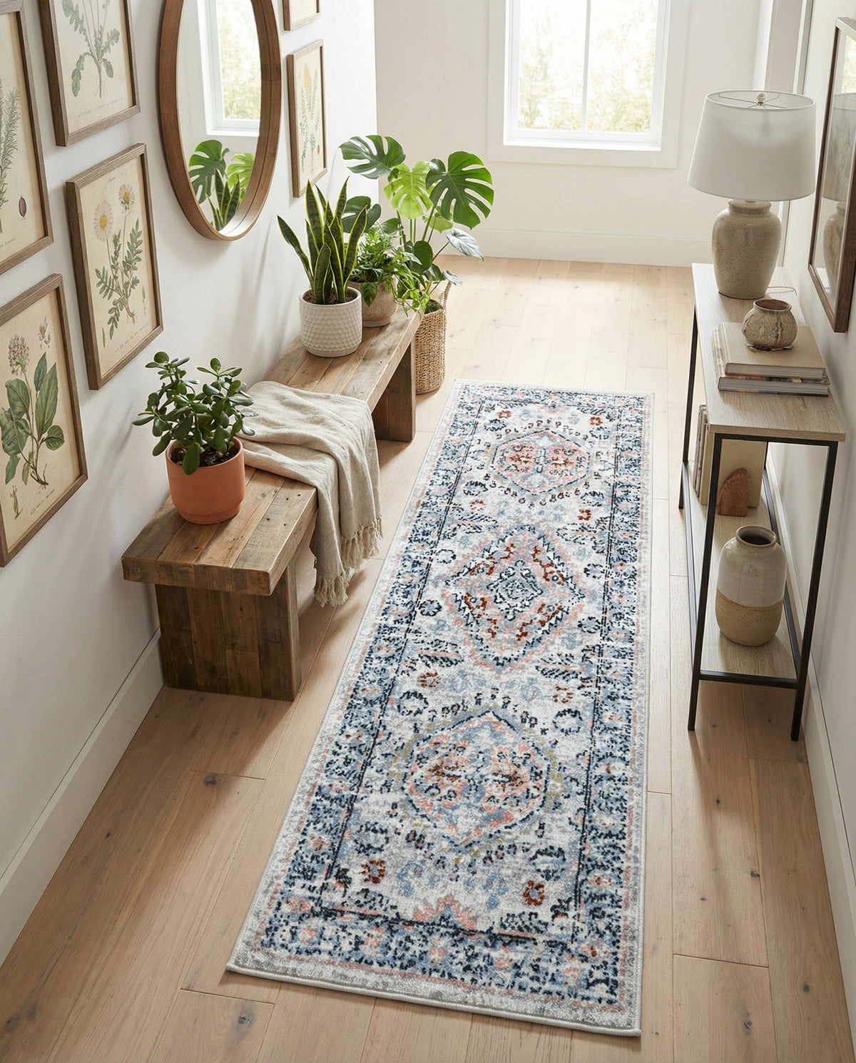 Aegean Elegance Washables Collection Area Rug -  Patmos Runner Ivory  lifestyle 85
