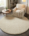 Plush Oasis Collection Area Rug - Serenity (Pure Ivory) Round Pure Ivory  lifestyle 84