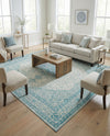 Dover Terrace Collection Area Rug - Marina (Aqua) Square Aqua  lifestyle 68